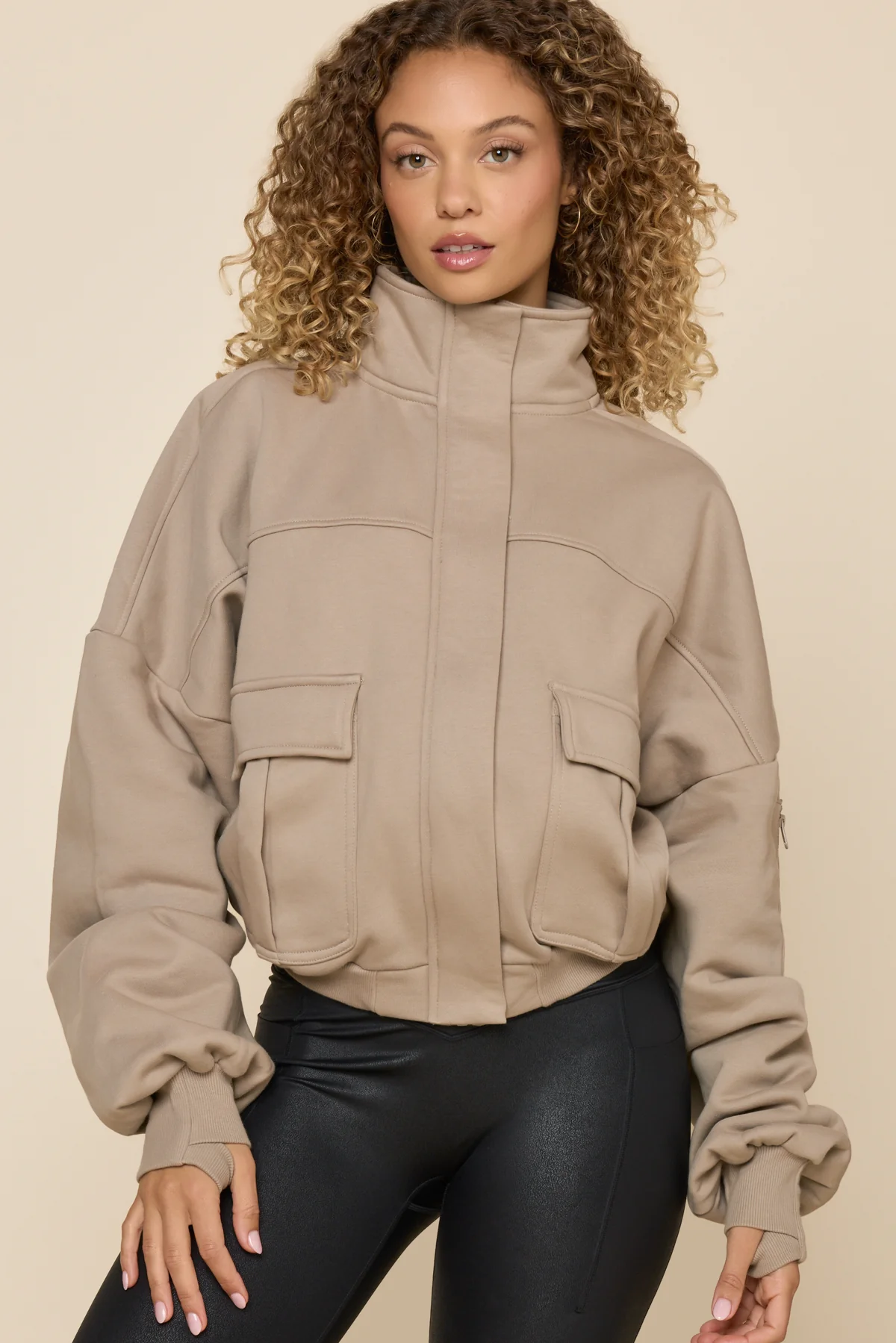 Fly High Bomber Jacket - Taupe