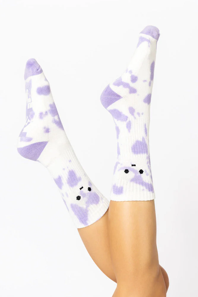Meh Face Mid-Calf Gym Socks - Purple Tie Dye 1 152-meh-face-mid-calf-gym-socks-purple-tie-dye-1.webp