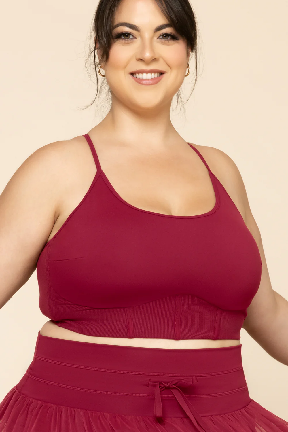 PliÃ© Corset Crop Bralette - Ruby