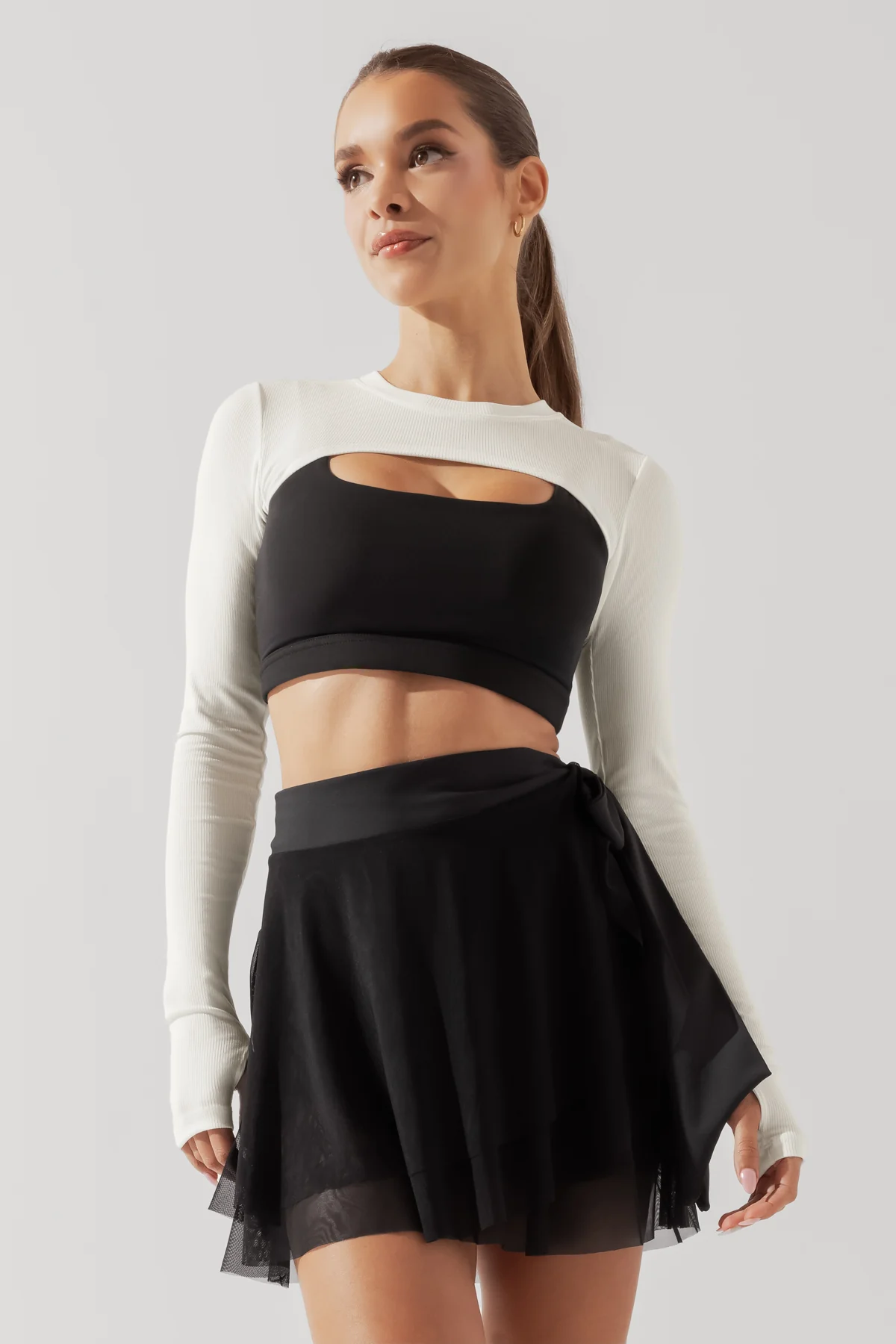 Relevé Ribbed Shrug - Cream 1 4081-relev-ribbed-shrug-cream-1.webp