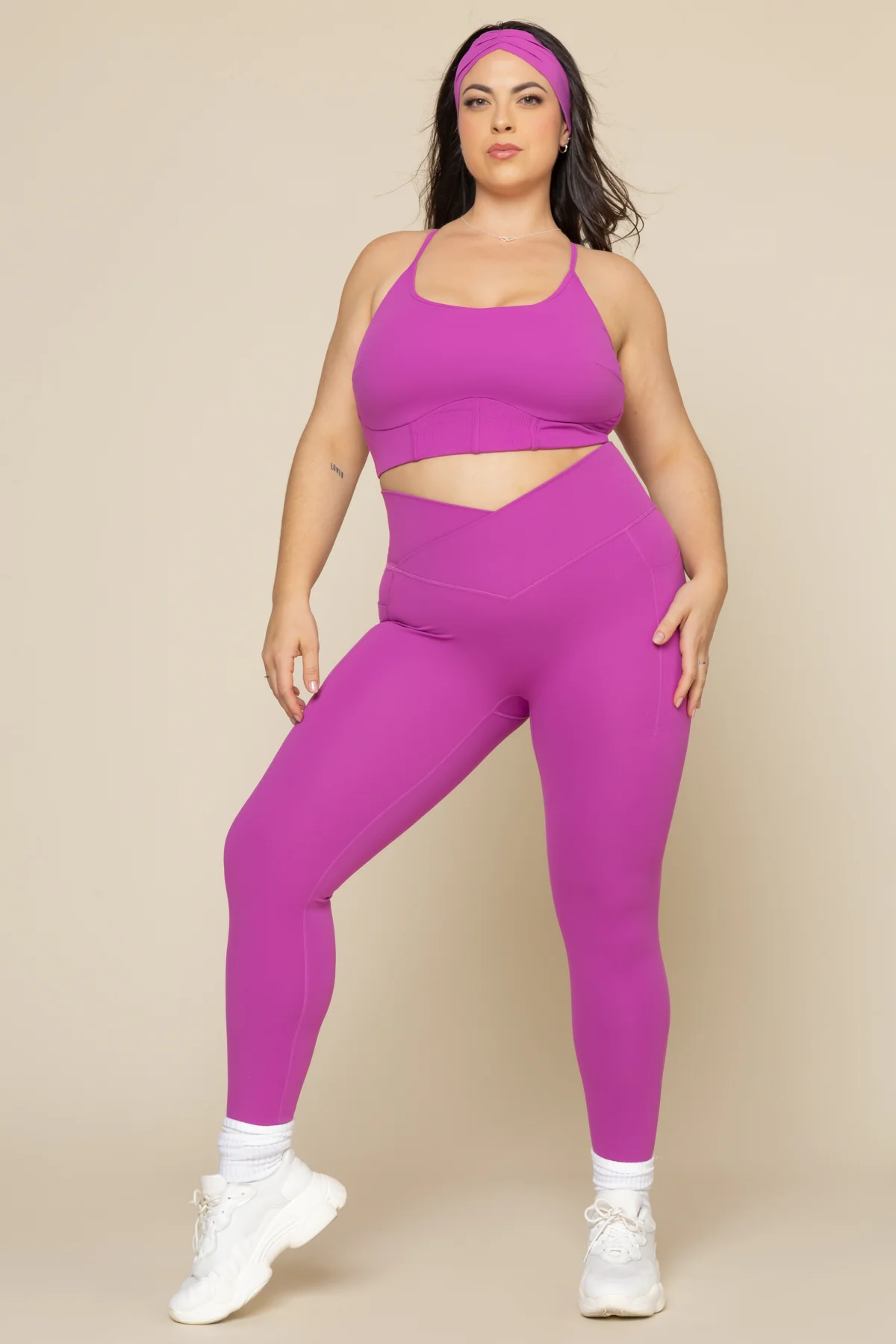 Crisscross HourglassÂ® Leggings with Pockets - Royal Orchid