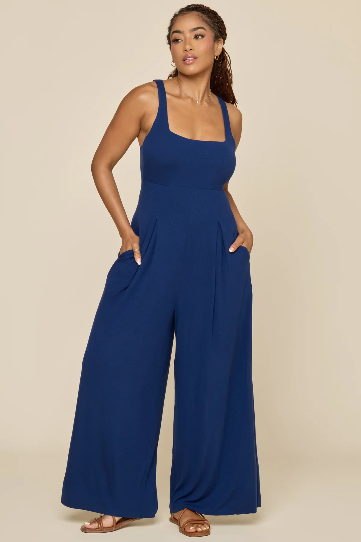 Go With The Flow Jumpsuit - Sapphire